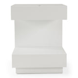 Esso Modern White Glossy Tall Nightstand