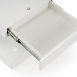 Esso Modern White Glossy Tall Nightstand