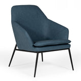 Esteban Industrial Blue Eco-Leather Accent Chair