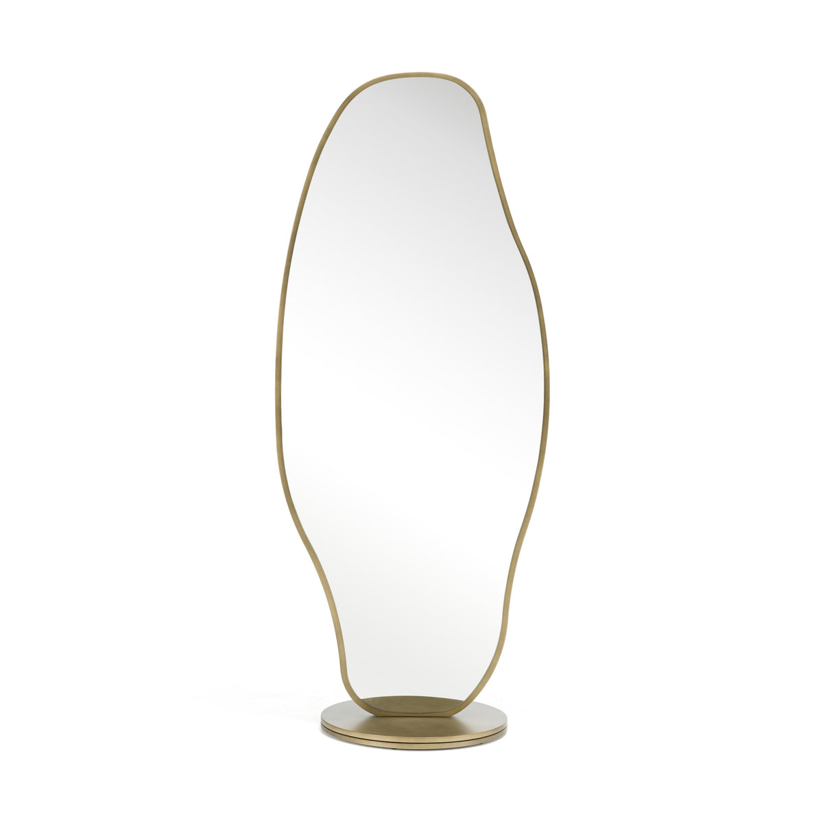 Esteem Modern Antique Brass Freestanding Mirror