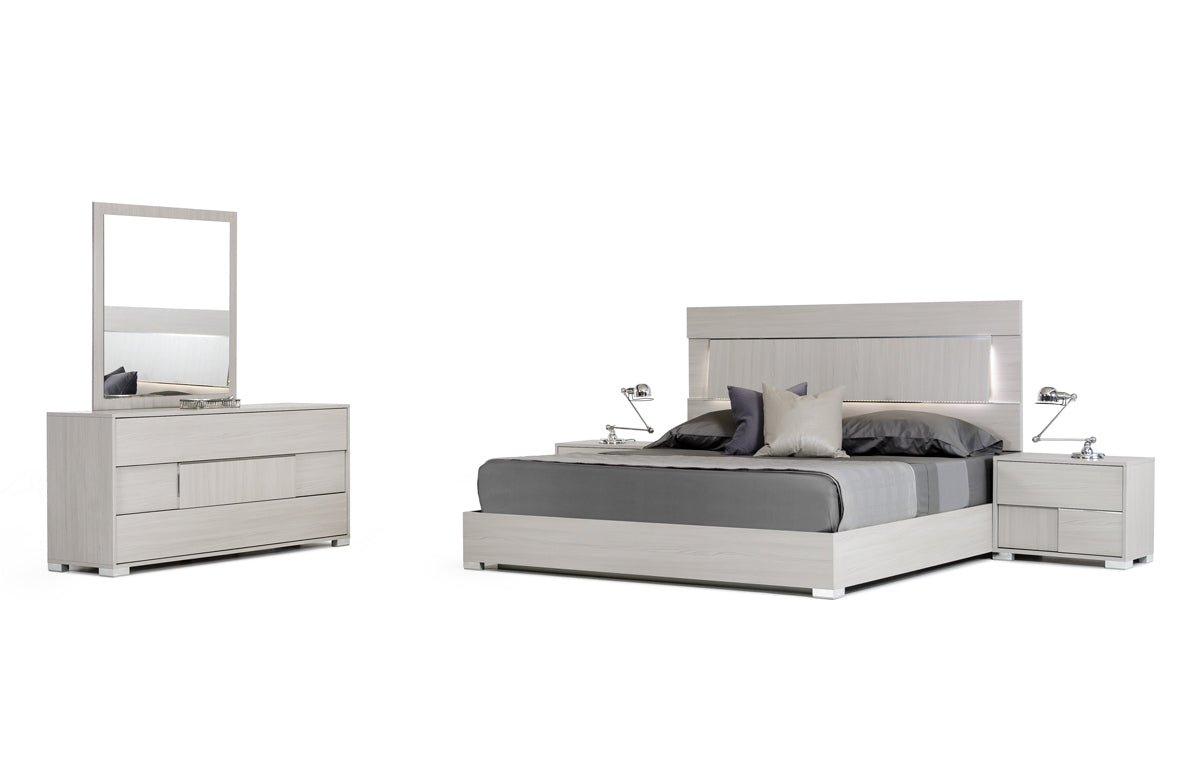 Queen Ethan Italian Modern Grey Bedroom Set