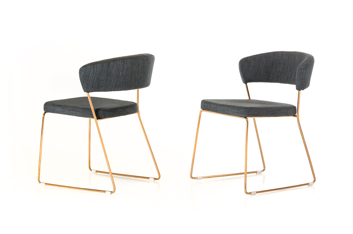Ashland Modern Grey & Rosegold Dining Chair (Set of 2)