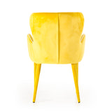 Tigard Mid-Century Yellow Fabric Dining Chair