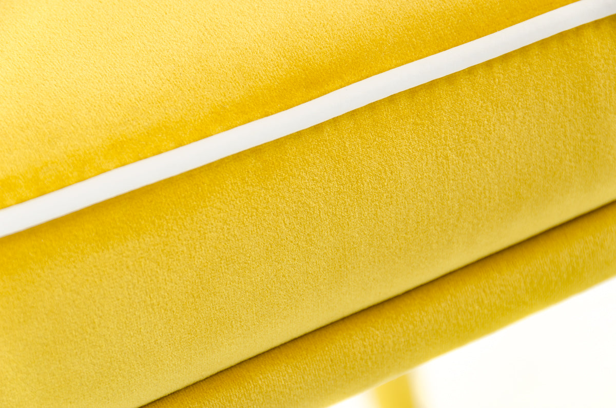 Tigard Mid-Century Yellow Fabric Dining Chair