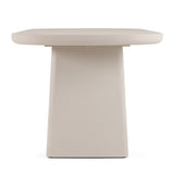Evermore Modern Grey Faux Cement Oval Dining Table