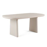 Evermore Modern Grey Faux Cement Oval Dining Table