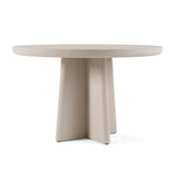Evermore Modern Grey Faux Cement Round Dining Table