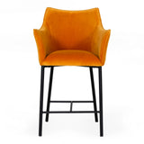 Exodus Modern Orange Velvet Counter Stool