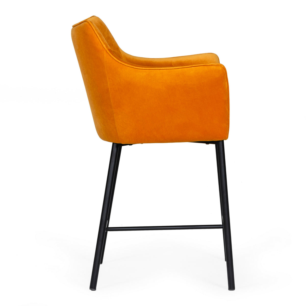 Exodus Modern Orange Velvet Counter Stool