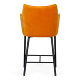 Exodus Modern Orange Velvet Counter Stool
