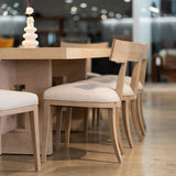 Fabien Mid-Century Modern Beige Linen + Wood Dining Chair (Set of 2)
