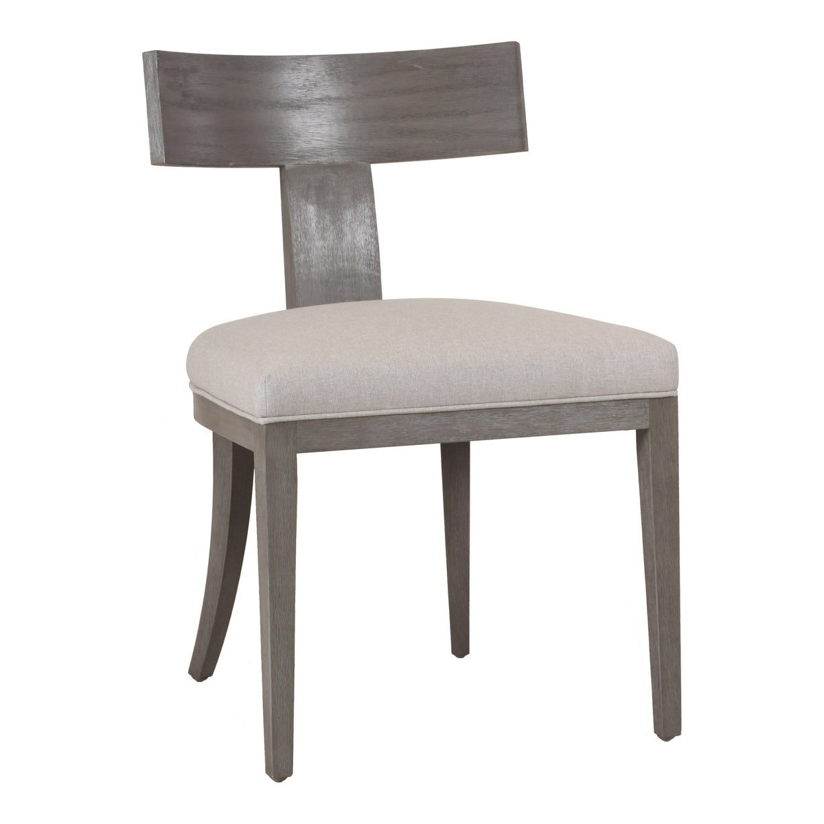 Fabien Mid-Century Modern Beige Linen + Grey Wash Dining Chair (Set of 2)