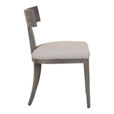 Fabien Mid-Century Modern Beige Linen + Grey Wash Dining Chair (Set of 2)