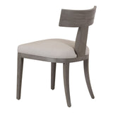 Fabien Mid-Century Modern Beige Linen + Grey Wash Dining Chair (Set of 2)