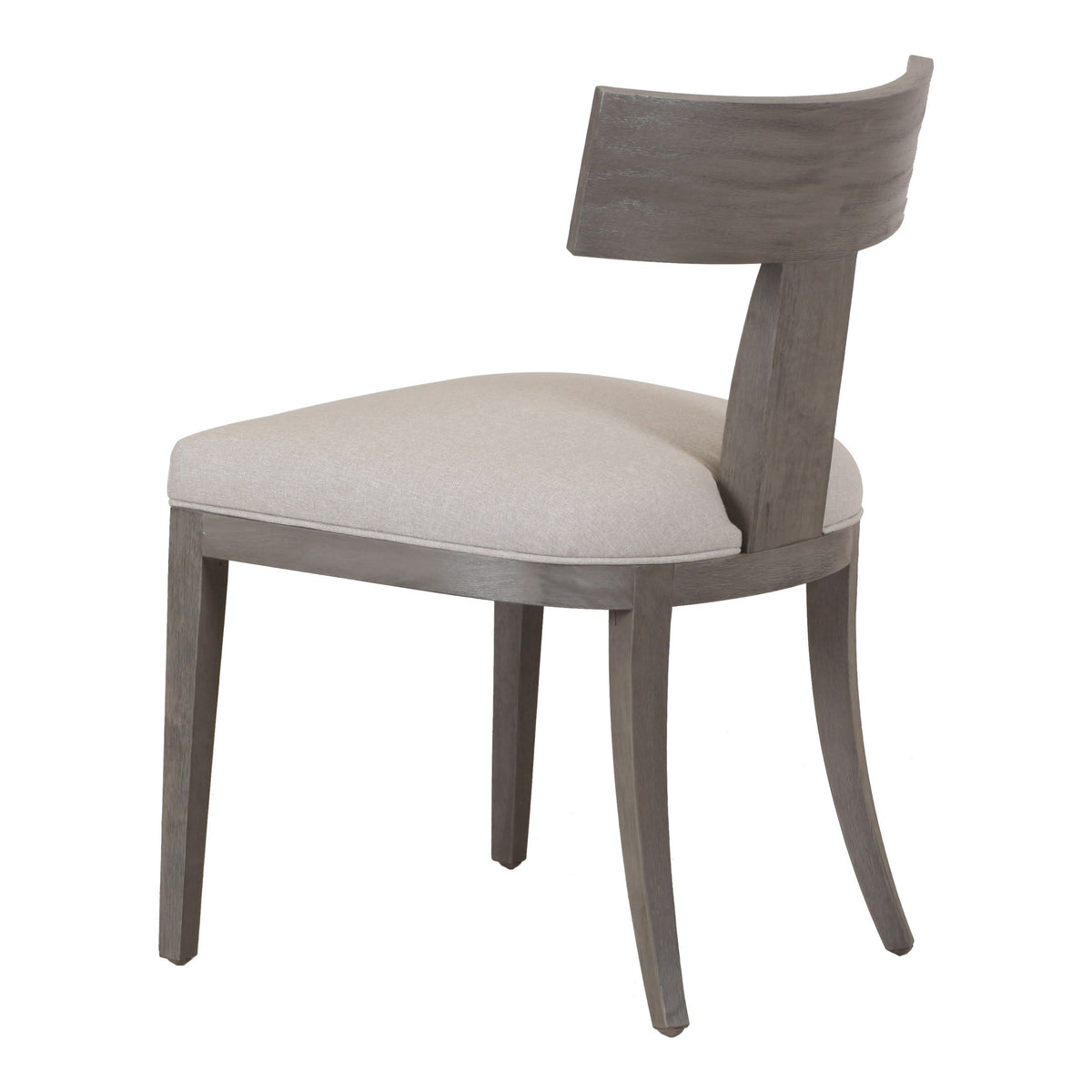 Fabien Mid-Century Modern Beige Linen + Grey Wash Dining Chair (Set of 2)