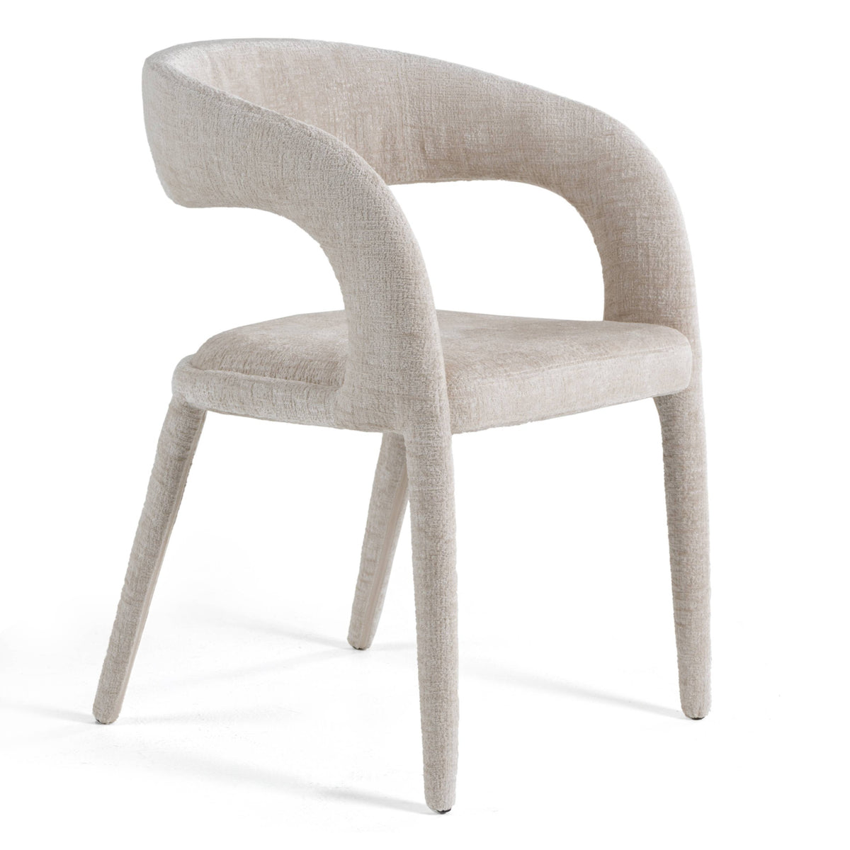 Faerron Modern Ivory Beige Fabric Dining Chair