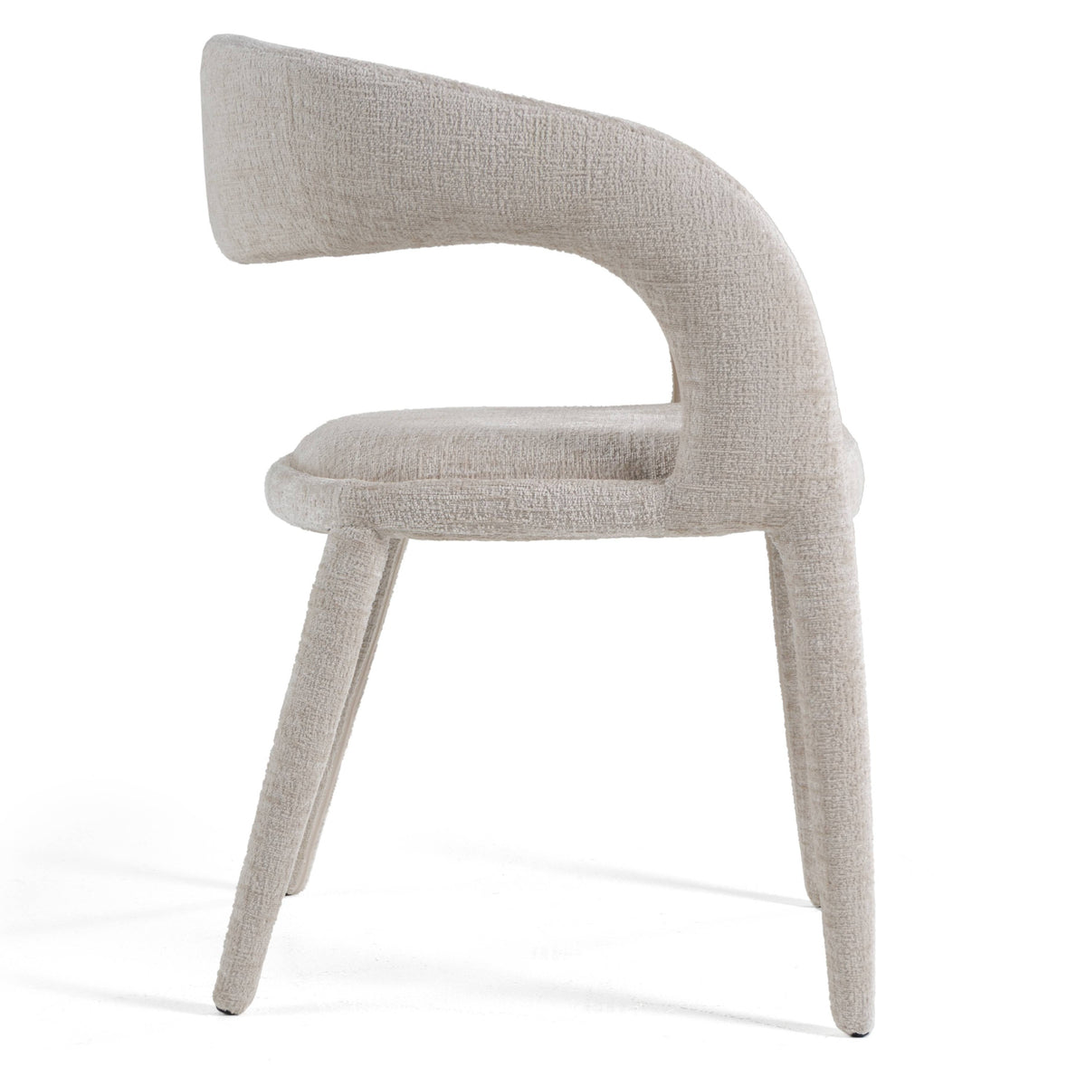 Faerron Modern Ivory Beige Fabric Dining Chair