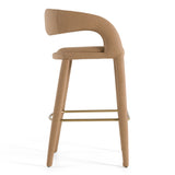 Faerron Modern Tan Leatherette Bar Chair
