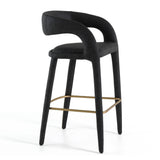 Faerron Modern Black Leatherette Bar Chair