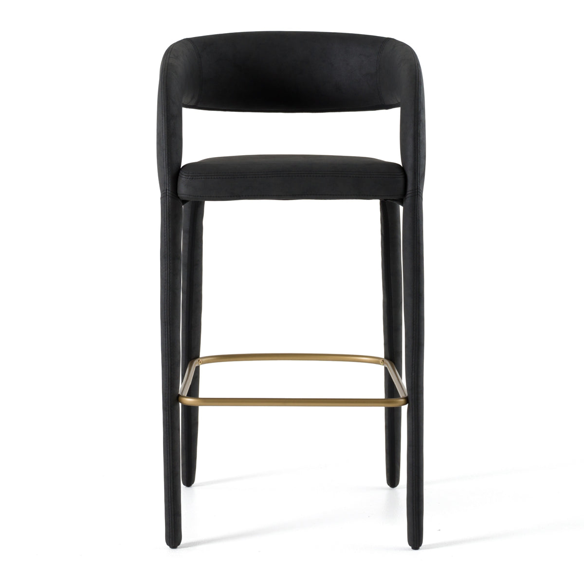 Faerron Modern Black Leatherette Bar Chair