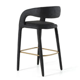 Faerron Modern Black Leatherette Bar Chair