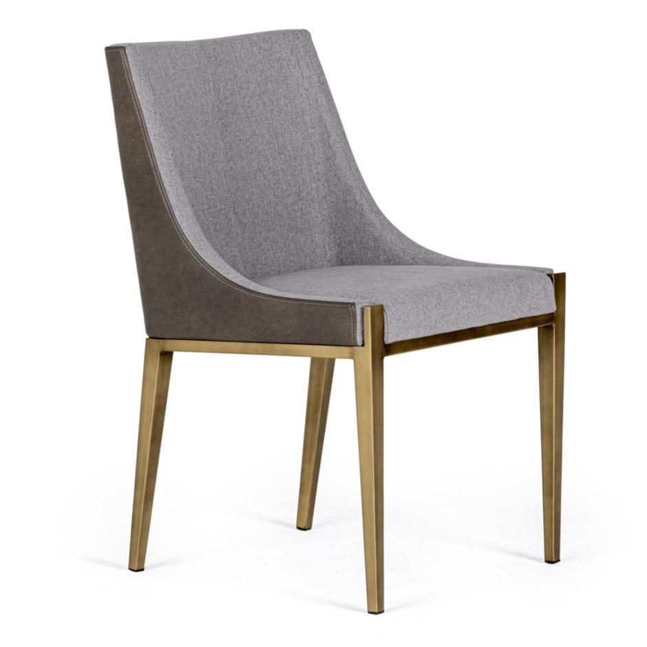 Fairview Modern Grey & Brass Dining Chair