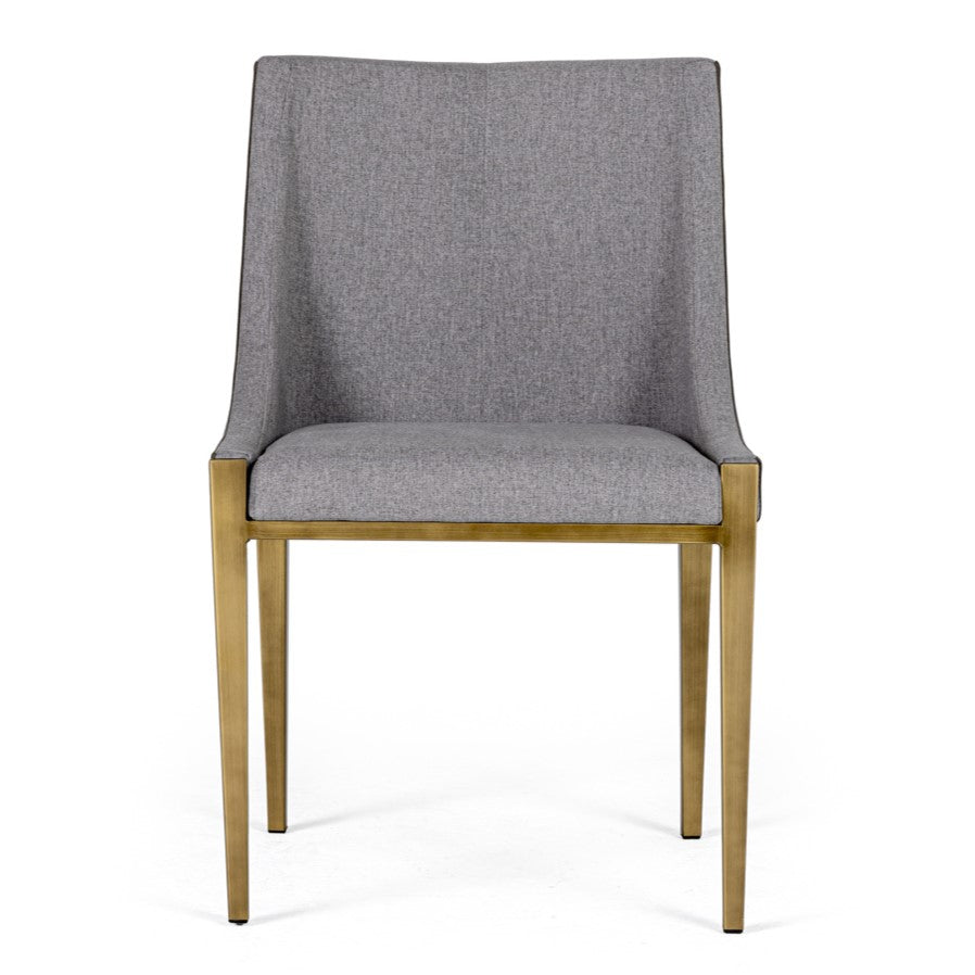 Fairview Modern Grey & Brass Dining Chair