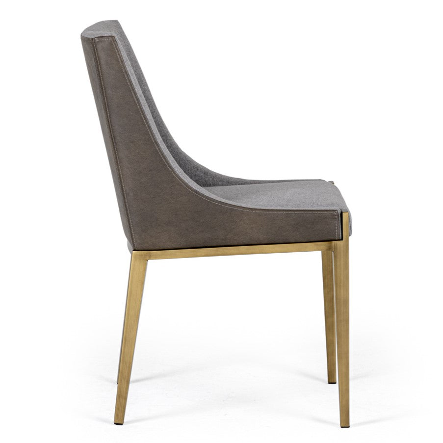 Fairview Modern Grey & Brass Dining Chair