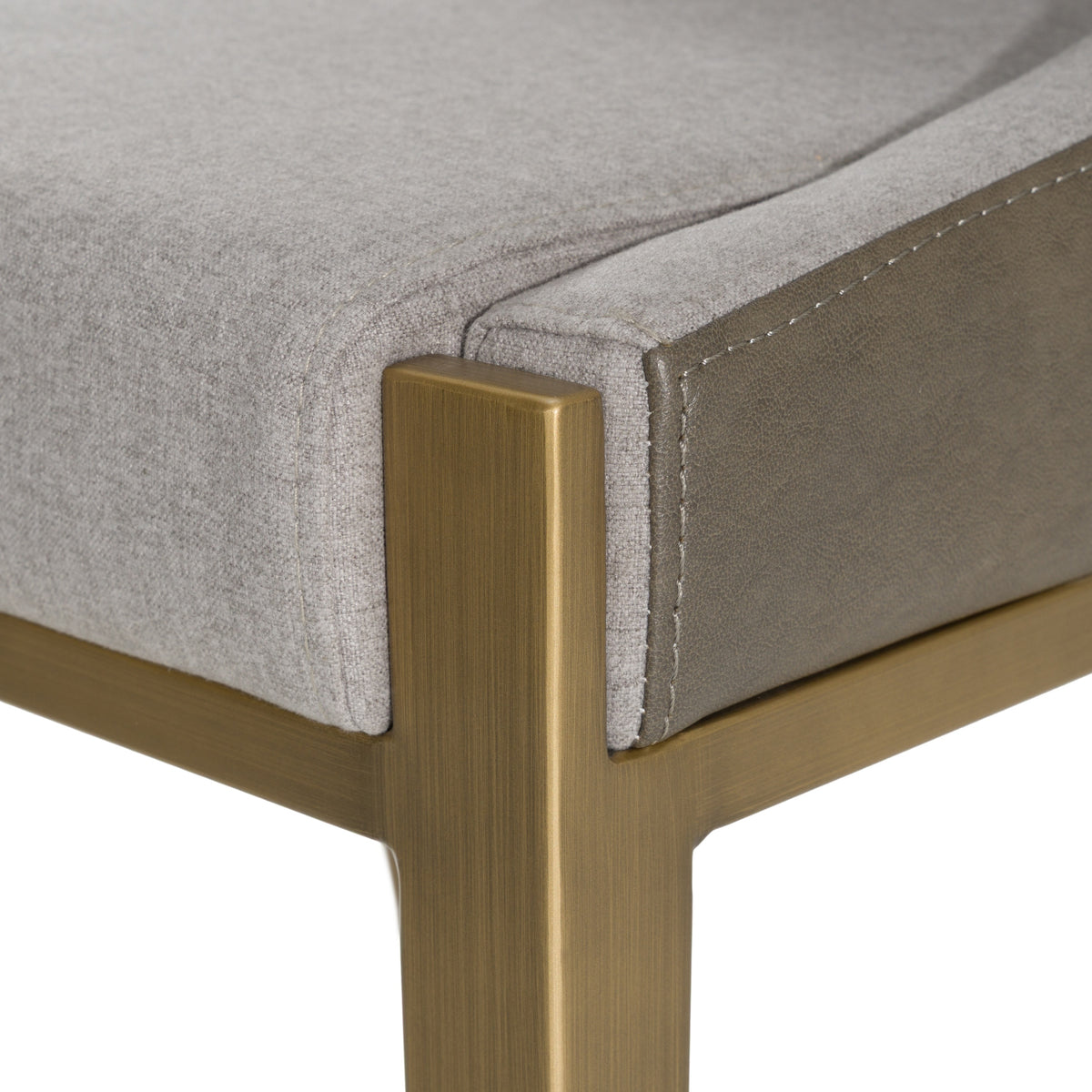 Modrest Fairview Contemporary Grey and Brass Counter Stool