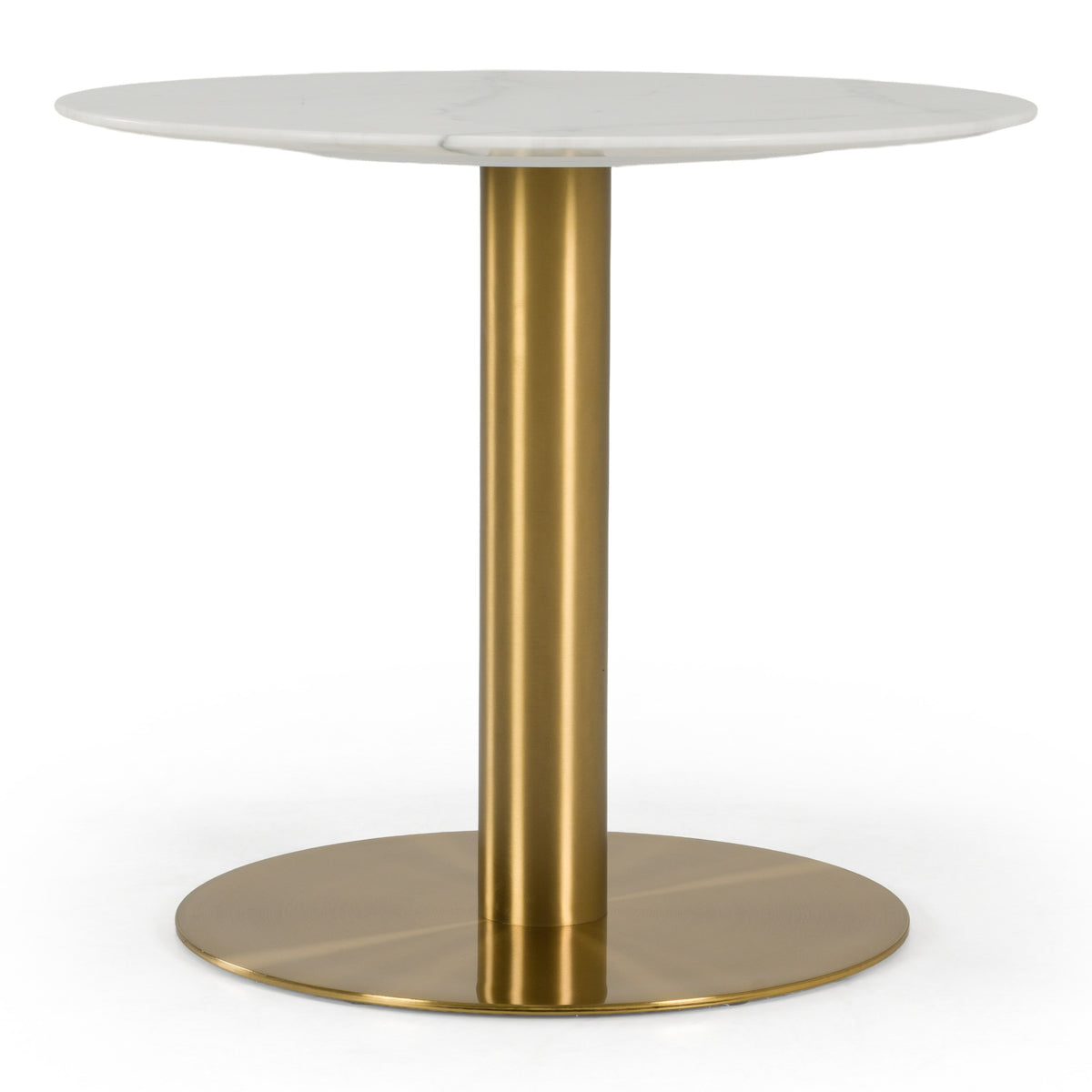 Fairway Glam White Marble and Brushed Gold Tall End Table