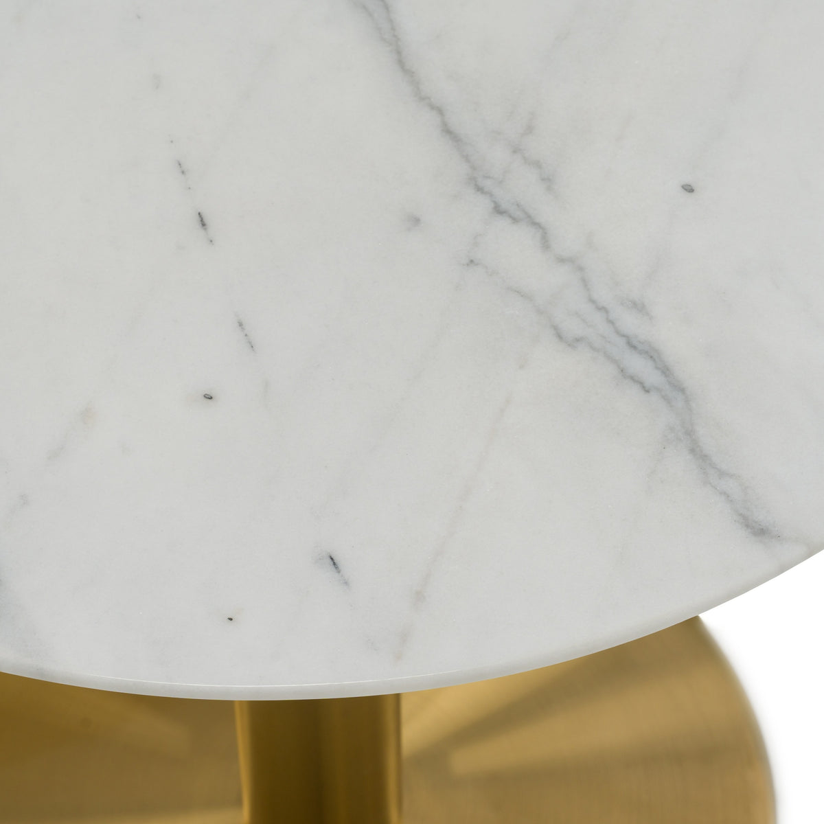 Fairway Glam White Marble and Brushed Gold Tall End Table