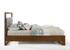 Eastern King Falcor Modern Grey Fabric & Walnut Veneer Bed