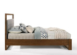 Eastern King Falcor Modern Grey Fabric & Walnut Veneer Bed