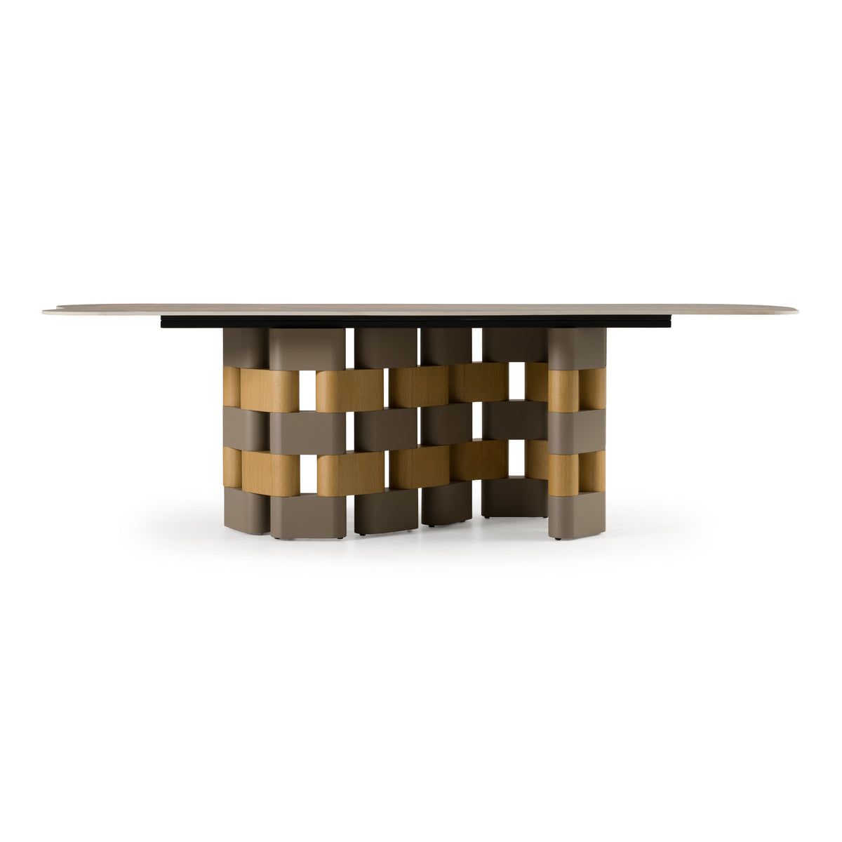 Falzone Modern Ceramic + Wood Dining Table