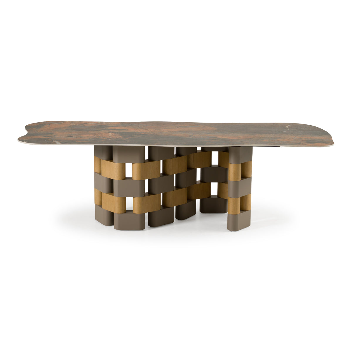Falzone Modern Ceramic + Wood Dining Table