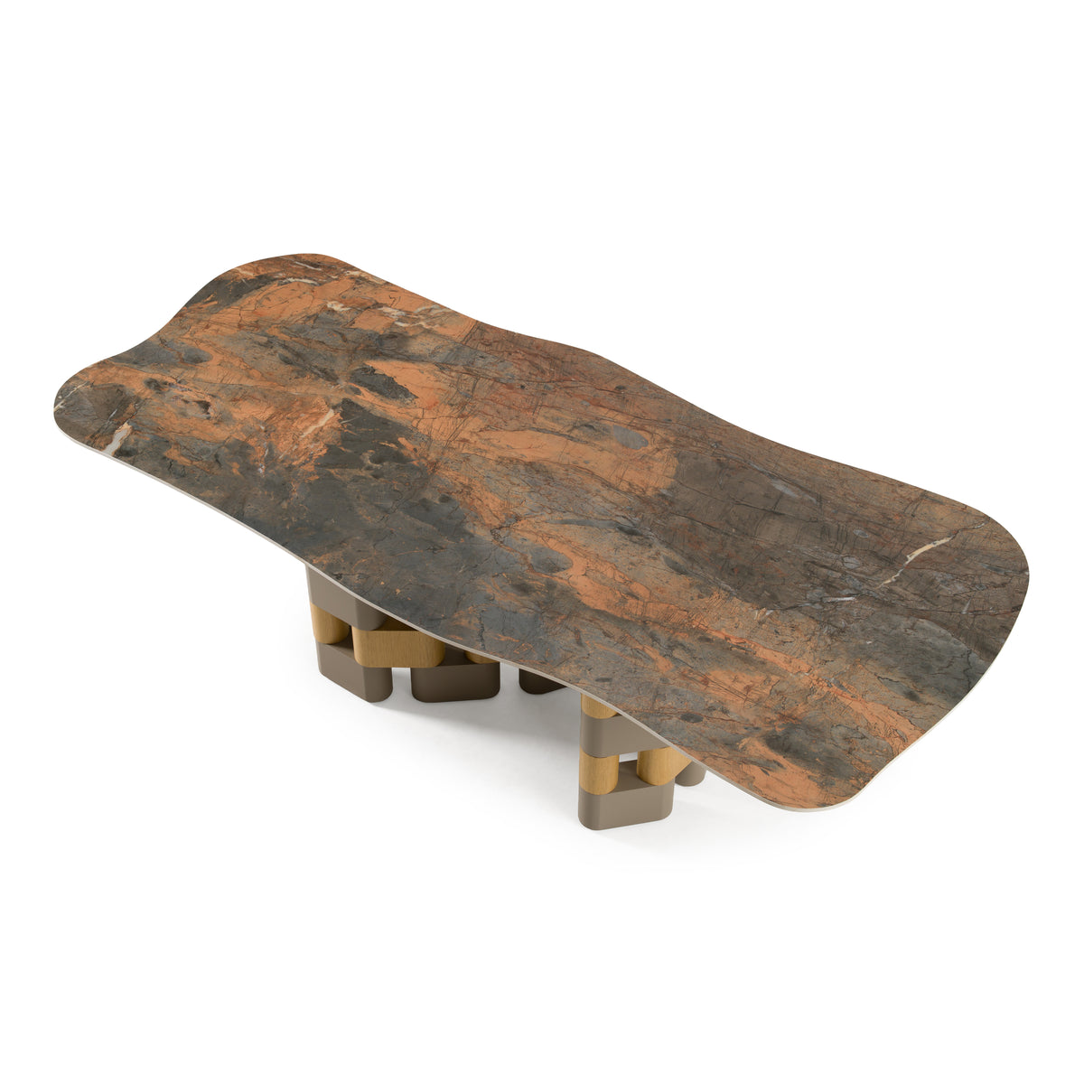 Falzone Modern Ceramic + Wood Dining Table