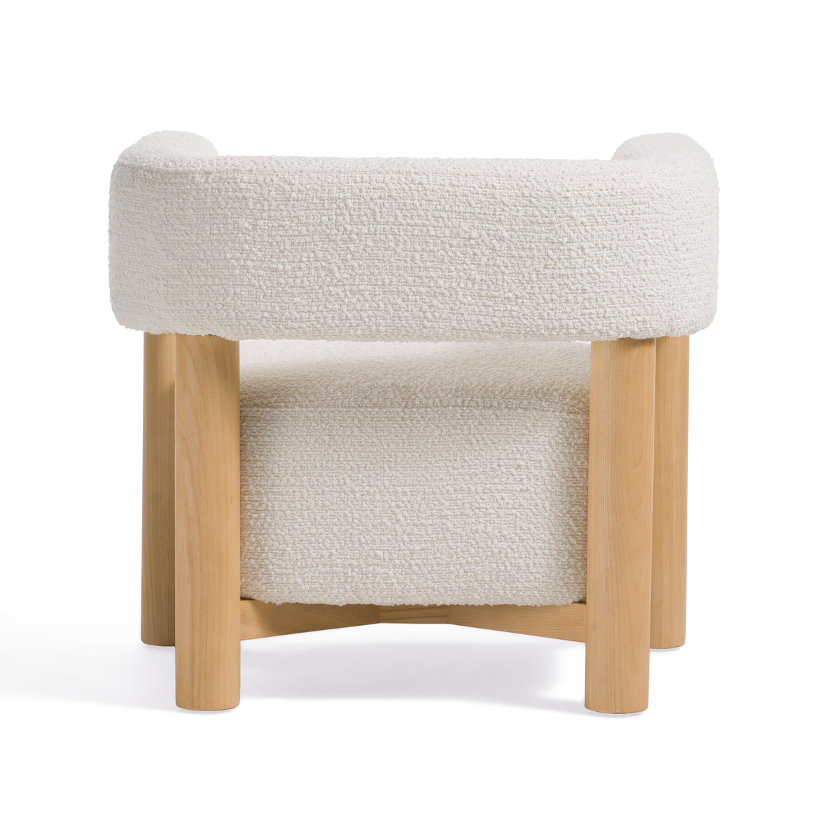 Fang Modern White Fabric & Wood Accent Chair