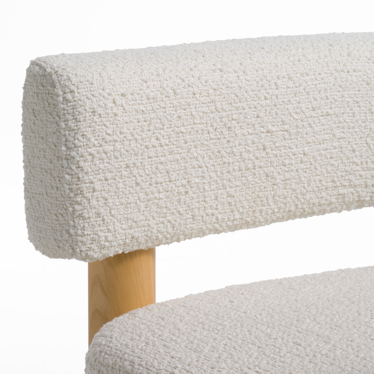 Fang Modern White Fabric & Wood Accent Chair