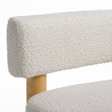 Fang Modern White Fabric & Wood Accent Chair