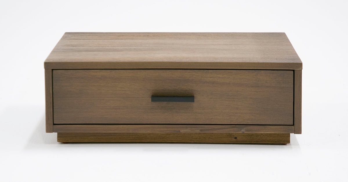 Fantasia Contemporary Walnut & Grey Bed with Two Nightstands