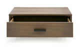 Fantasia Contemporary Walnut & Grey Bed with Two Nightstands