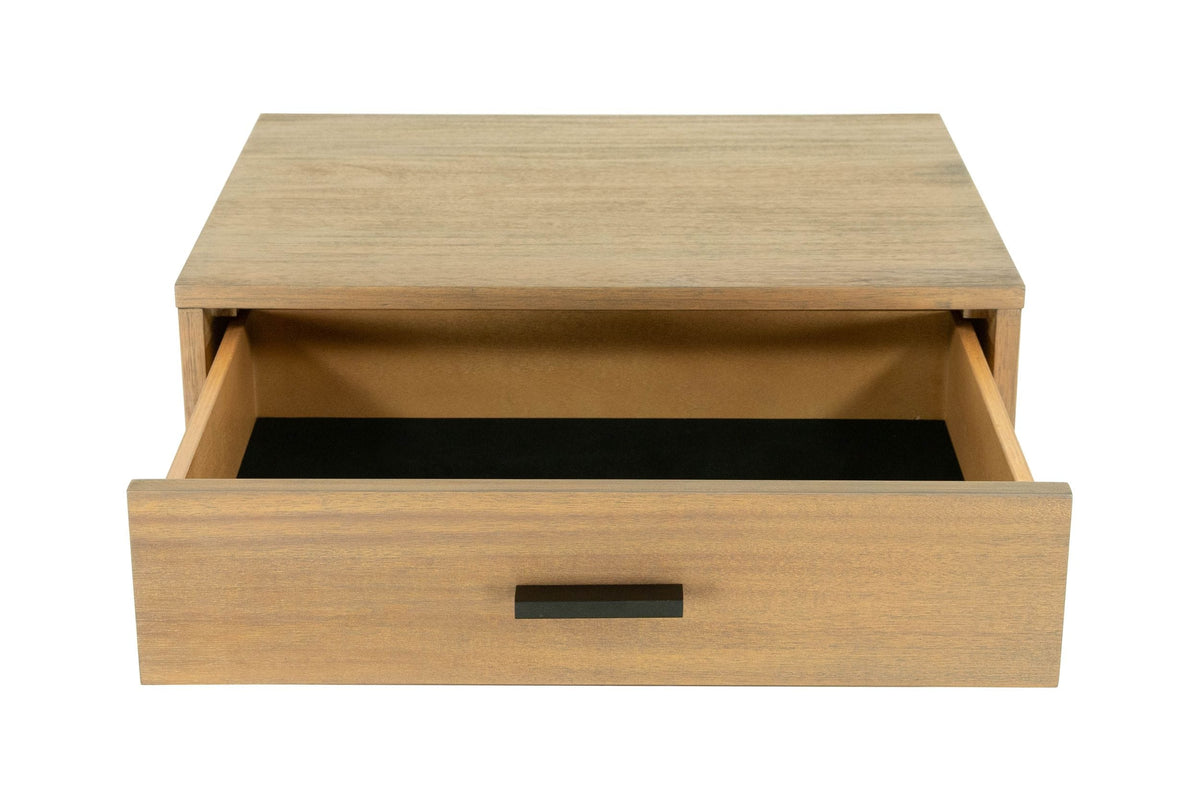 Eastern King Fantasia Contemporary Walnut & Grey Bed with Two Nightstands