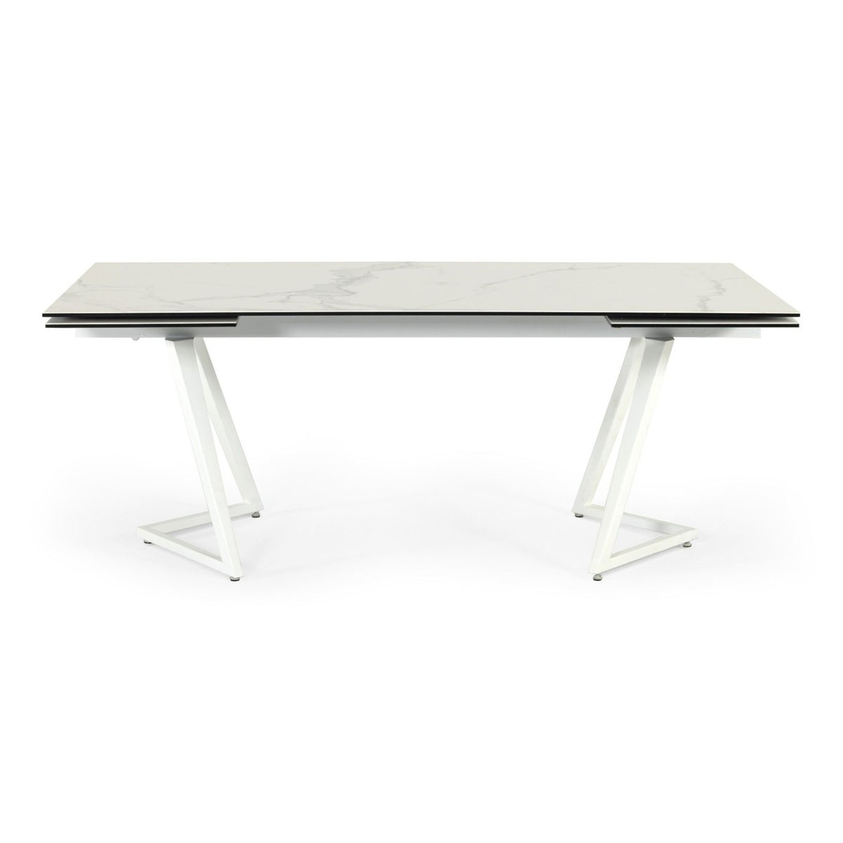 Farrell Modern White Ceramic Extendable Dining Table