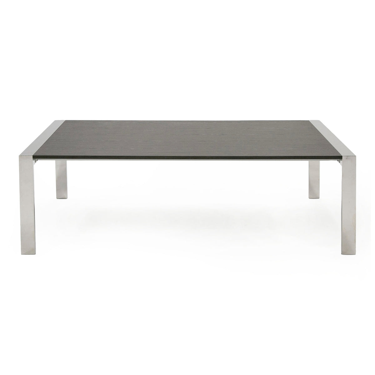 Fauna Modern Elm Grey & Stainless Steel Chrome Dining Table