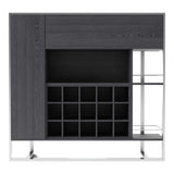 Fauna Elm Grey & Stainless Steel Wine Cabinet