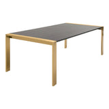 Fauna Modern Wenge and Brass Dining Table