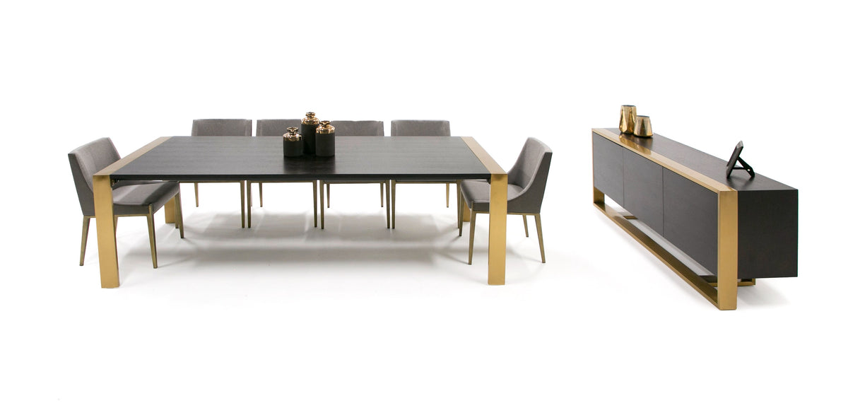 Fauna Modern Wenge and Brass Dining Table