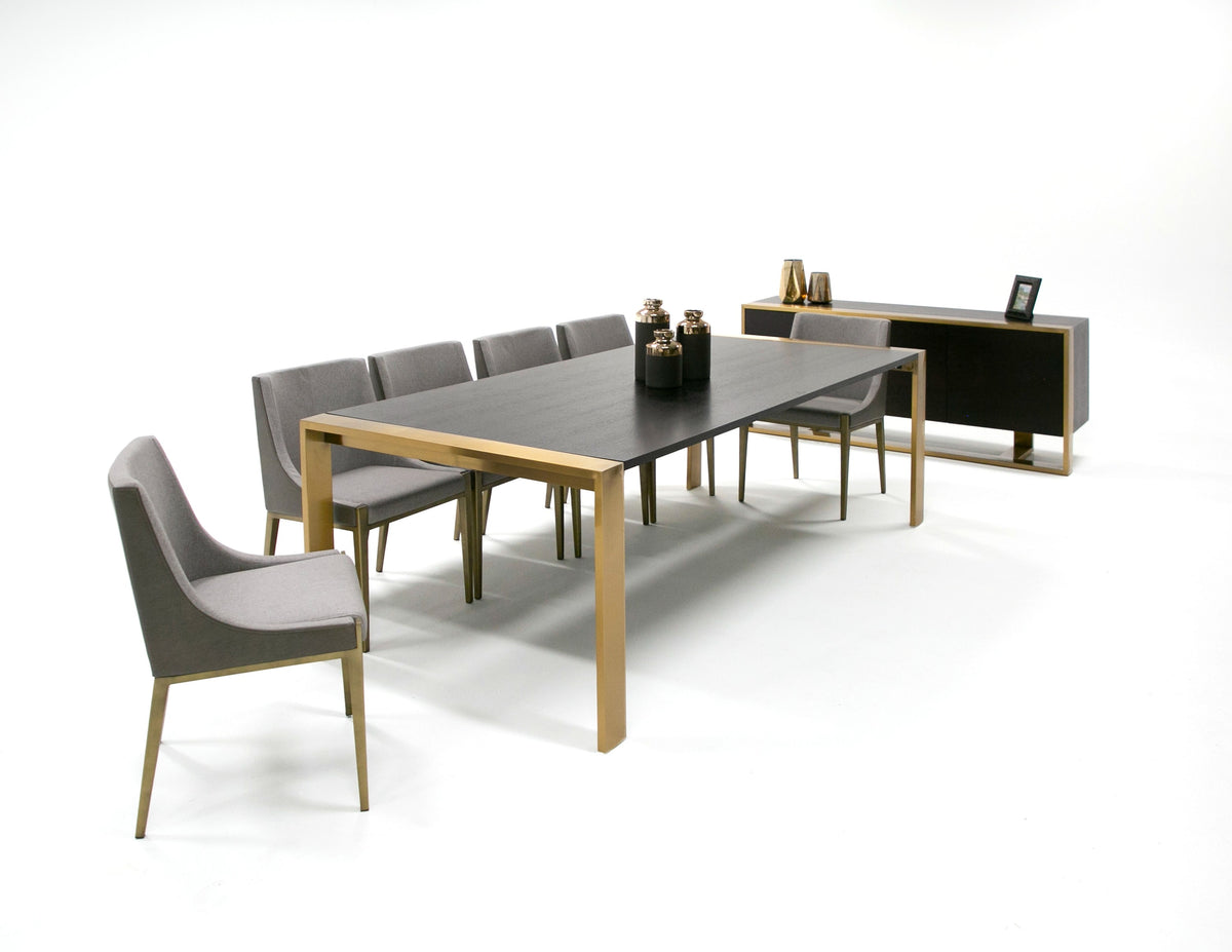 Fauna Modern Wenge and Brass Dining Table