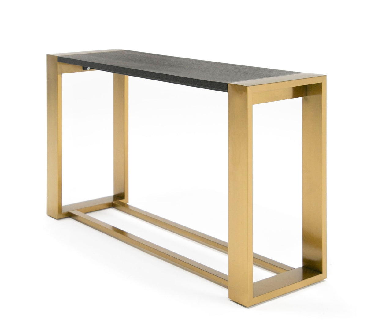 Fauna Modern Wenge and Brass Console Table