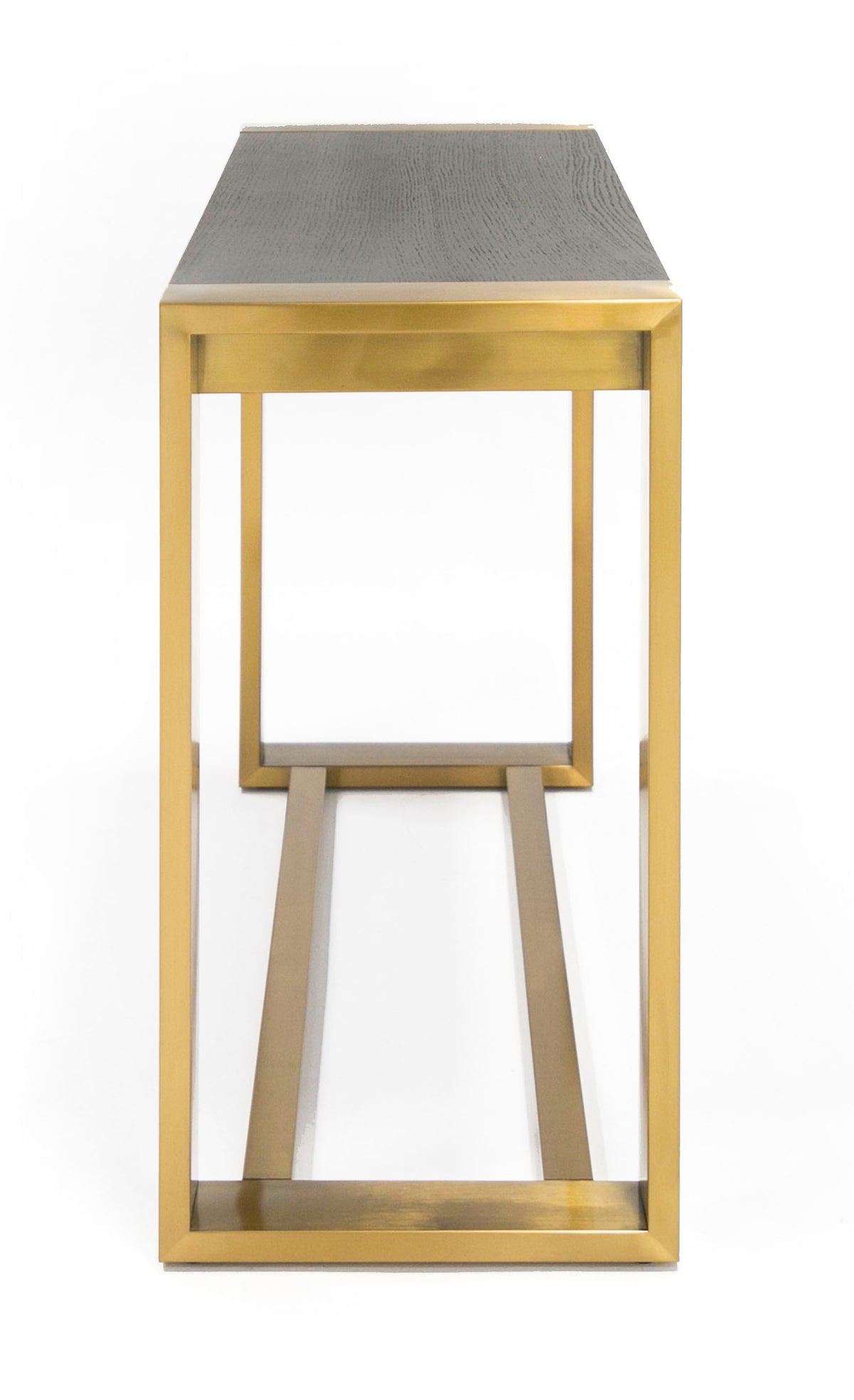 Fauna Modern Wenge and Brass Console Table